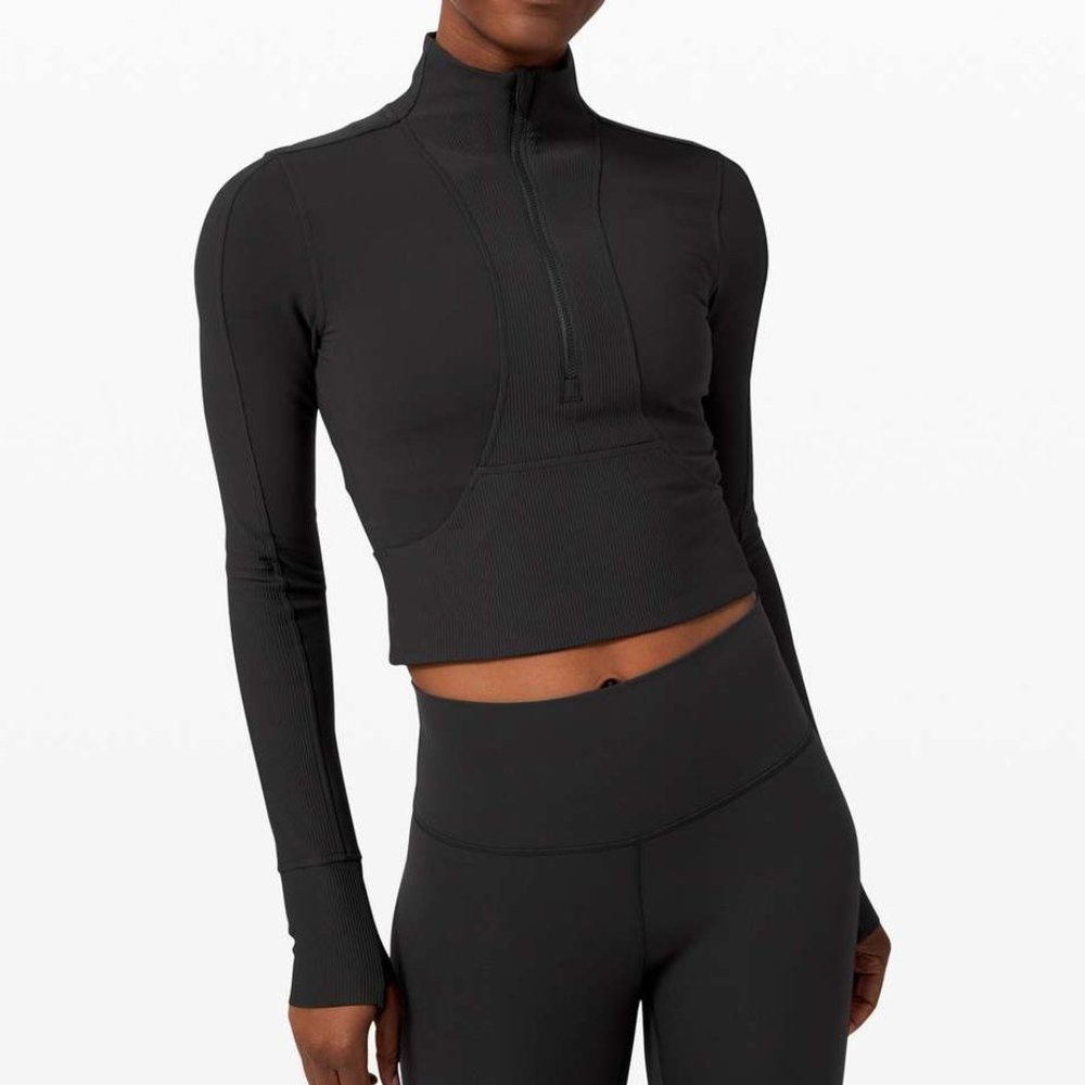 Lululemon Take it in Stride 1/2 Zip Black Size 4